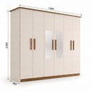 Ver imagem 3 de Guarda-Roupa Casal 6 Portas 3 Gavetas com Espelho Cover Off White/Nature