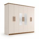 Ver imagem 2 de Guarda-Roupa Casal 6 Portas 3 Gavetas com Espelho Cover Off White/Nature