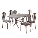 Ver imagem 2 de Conjunto Sala de Jantar Mesa Retangular 140x75cm Tampo Granito Topázio 6 Cadeiras Linda Yescasa