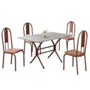 Ver imagem 2 de Conjunto Sala de Jantar Mesa Retangular 100x60cm Tampo Granito Topázio 4 Cadeiras Linda Yescasa