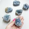 Mini Drusa de Celestita Celestite Cristal Pedra Natural - 9