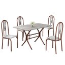 Ver imagem 2 de Conjunto Sala de Jantar Mesa Retangular 100x60cm Tampo Granito Topázio 4 Cadeiras Linda Yescasa