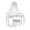 Penteadeira Love com Banqueta - 1045 Mmj-lz Lz-branco Lztec02cort-linho Bege - 1
