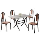 Ver imagem 2 de Conjunto Sala de Jantar Mesa Retangular 100x60cm Tampo Granito Topázio 4 Cadeiras Linda Yescasa