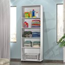 Ver imagem 2 de Armário Multiuso Branco para Escritório Quarto com Rodinhas Rodízios Espaçoso com 2 portas - Az