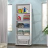 Armário Multiuso Branco para Escritório Quarto com Rodinhas Rodízios Espaçoso com 2 portas - Az - 2