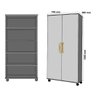 Armário Multiuso Branco para Escritório Quarto com Rodinhas Rodízios Espaçoso com 2 portas - Az - 4