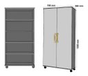 Ver imagem 4 de Armário Multiuso Branco para Escritório Quarto com Rodinhas Rodízios Espaçoso com 2 portas - Az