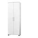Ver imagem 3 de Armário Multiuso Branco para Escritório Quarto com Rodinhas Rodízios Espaçoso com 2 portas - Az