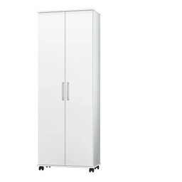 Armário Multiuso Branco para Escritório Quarto com Rodinhas Rodízios Espaçoso com 2 portas - Az - 3