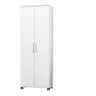 Armário Multiuso Branco para Escritório Quarto com Rodinhas Rodízios Espaçoso com 2 portas - Az - 3