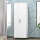 Ver imagem 1 de Armário Multiuso Branco para Escritório Quarto com Rodinhas Rodízios Espaçoso com 2 portas - Az