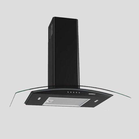 Coifa de Parede Nardelli com Função Depurador e Exaustor Vidro Curvo Clean 80cm 140w Preto 220v