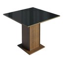 Ver imagem 1 de Mesa de Jantar Madesa Quadrada Tampo de Vidro 5363 Rustic/Preto