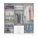 Ver imagem 2 de Guarda-Roupa Solteiro 6 Portas 3 Gavetas com Espelho Caju Branco