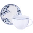 Ver imagem 1 de Xícara e Pires de Chá Tramontina Azzura 250ml em Porcelana Decorada Servir Café 2 Peças