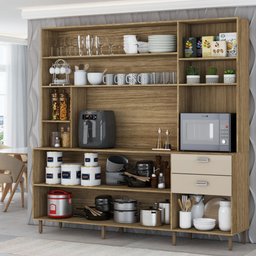 Cozinha Compacta Luiza 10 Portas 2 Gavetas Freijó/vanilla - Panorama Móveis - 2