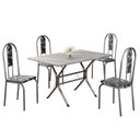 Ver imagem 2 de Conjunto Sala de Jantar Mesa Retangular 100x60cm Tampo Granito Topázio 4 Cadeiras Linda Yescasa