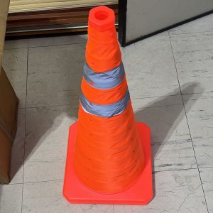 Cone Retratil Sinalizaçao Portatil Dobravel Flexivle Obra Balizador Estacionamento Segurança Estrada