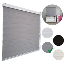 Persiana Rolo Double Vision Zebra 160larg X 220alt Cinza com Bando - Sala/ Escritório/quarto/sacada - 3