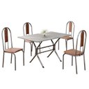 Ver imagem 2 de Conjunto Sala de Jantar Mesa Retangular 100x60cm Tampo Granito Topázio 4 Cadeiras Linda Yescasa