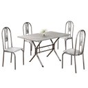 Ver imagem 2 de Conjunto Sala de Jantar Mesa Retangular 100x60cm Tampo Granito Topázio 4 Cadeiras Linda Yescasa