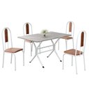 Ver imagem 2 de Conjunto Sala de Jantar Mesa Retangular 100x60cm Tampo Granito Topázio 4 Cadeiras Linda Yescasa