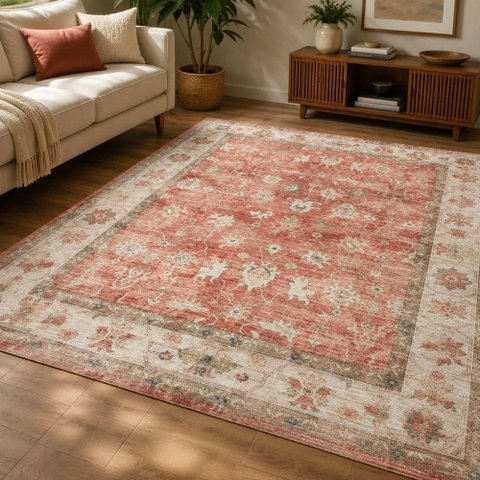 Tapete Egipcio Oushak A007 Terra/Bege 2,00x2,50 Abdalla