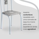 Ver imagem 6 de Conjunto Sala de Jantar Mesa Retangular 100x60cm Tampo Granito Topázio 4 Cadeiras Linda Yescasa Branco/Paraopeba