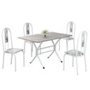 Ver imagem 2 de Conjunto Sala de Jantar Mesa Retangular 100x60cm Tampo Granito Topázio 4 Cadeiras Linda Yescasa