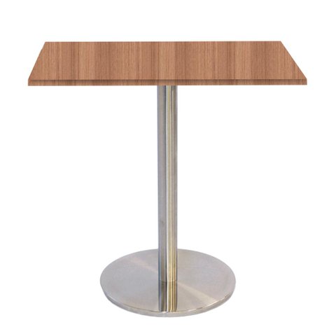 Mesa Bistrô Beta 112,50 Cm (alt) Disco Redondo Tampo Mdp Quadrado 60 Cm (larg) X 2,50 Cm (alt) Noce