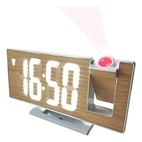 Relógio Despertador Tela LED e Projetor de Parede e Teto USB