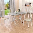 Ver imagem 1 de Conjunto Sala de Jantar Mesa Retangular 100x60cm Tampo Granito Topázio 4 Cadeiras Linda Yescasa