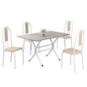 Ver imagem 2 de Conjunto Sala de Jantar Mesa Retangular 100x60cm Tampo Granito Topázio 4 Cadeiras Linda Yescasa