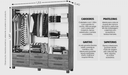 Ver imagem 4 de Guarda Roupa 6 Portas 6 Gavetas e Espelho Unique -grand Line