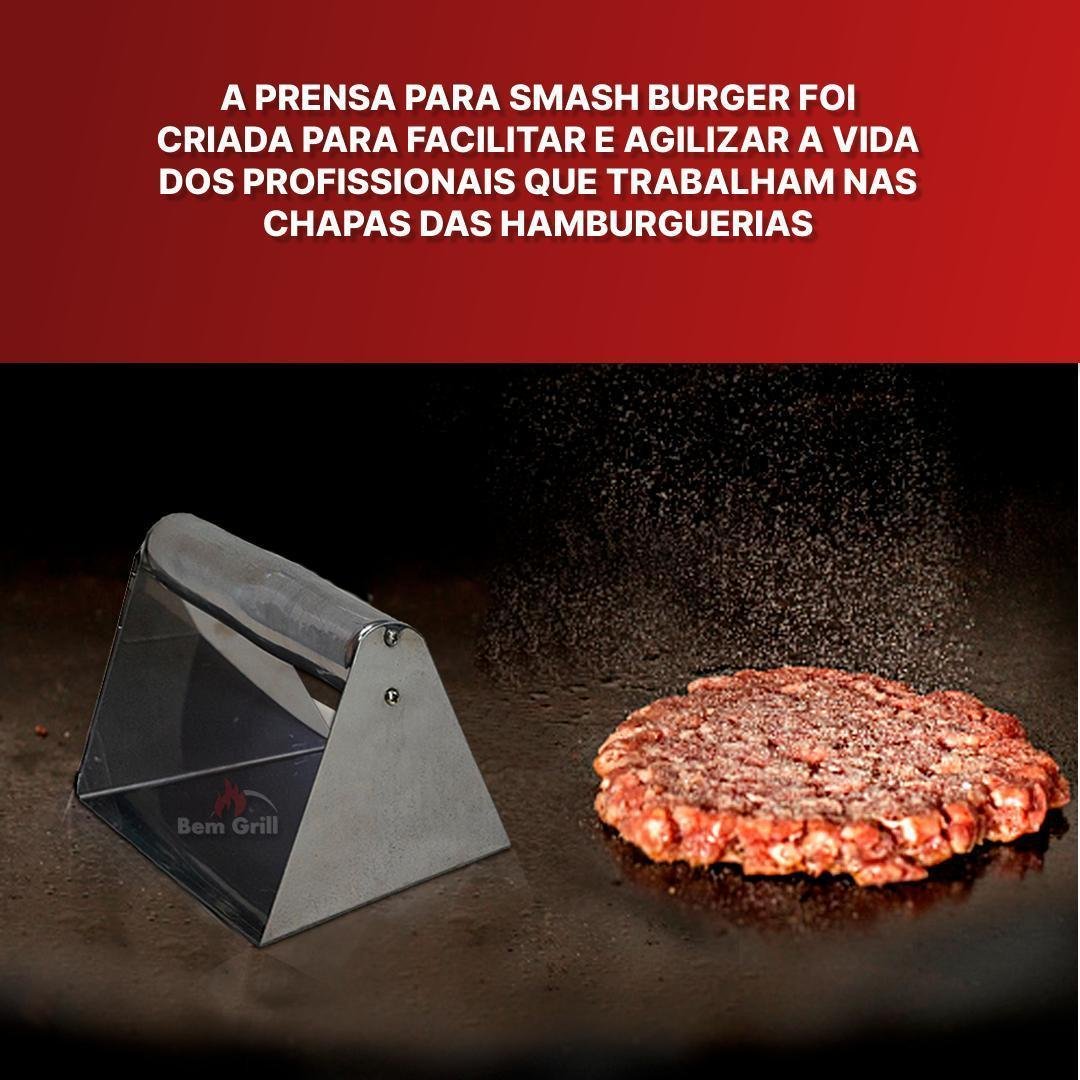 Prensador de Hambúrguer Premium em Inox Smash Burguer - 9