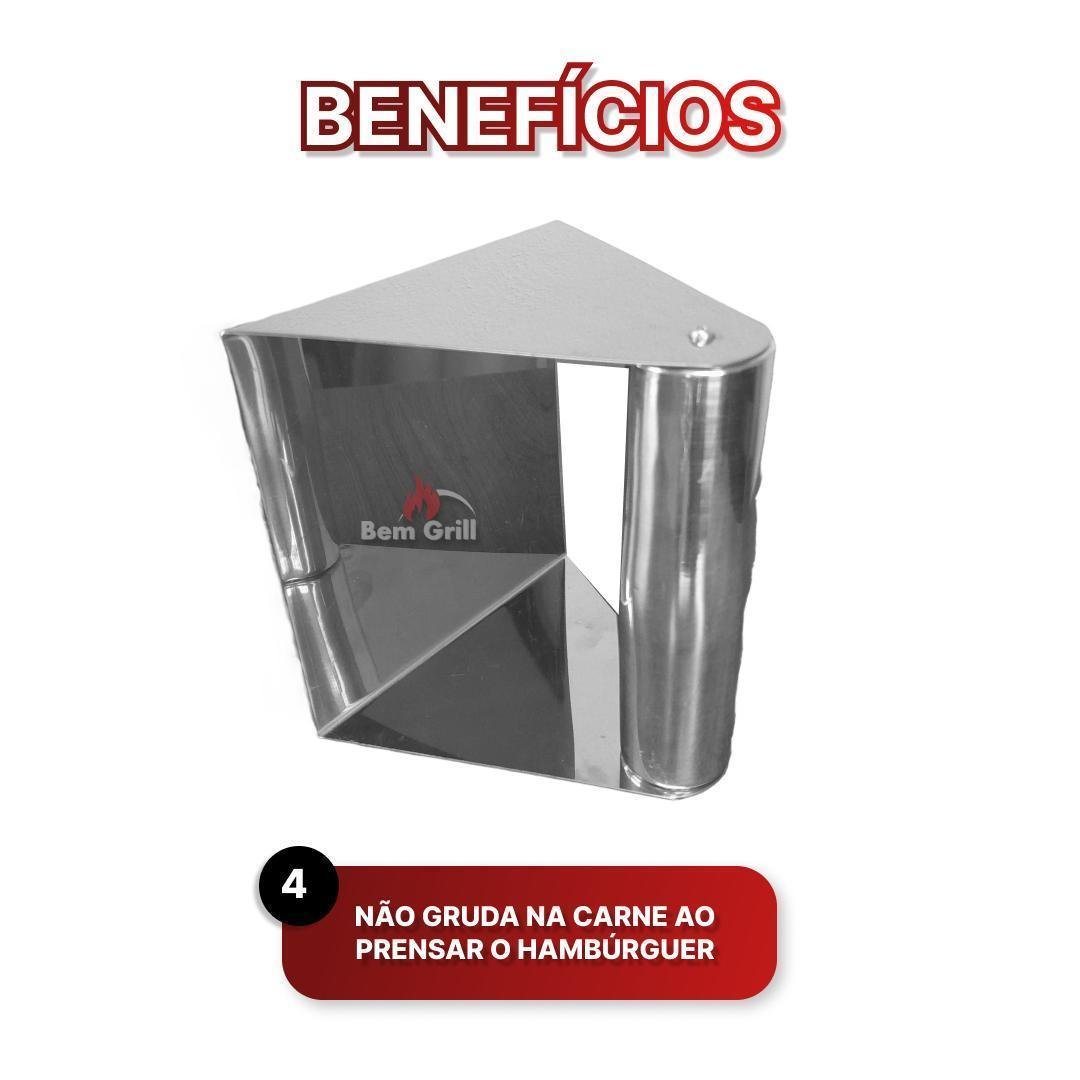 Prensador de Hambúrguer Premium em Inox Smash Burguer - 8