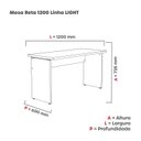 Ver imagem 3 de Mesa Madeira 740x1200x600 ML1200PE27PP 120cm Espresso Móveis Nogal Leonardo Marrom