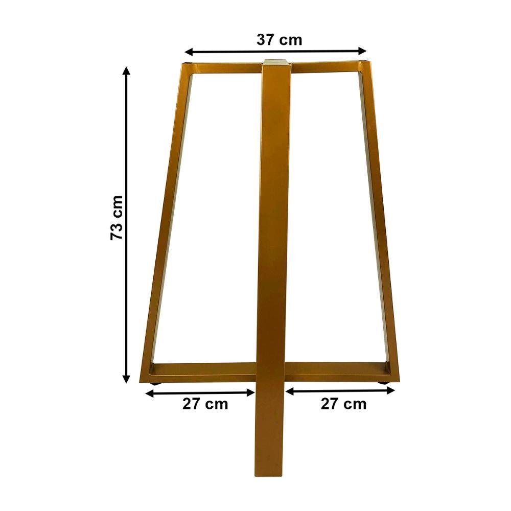 Base de Mesa Gizé Tampos Pedra Vidro Madeira de 1m Preto - 4