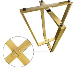 Base de Mesa Gizé Tampos Pedra Vidro Madeira de 1m Preto - 7