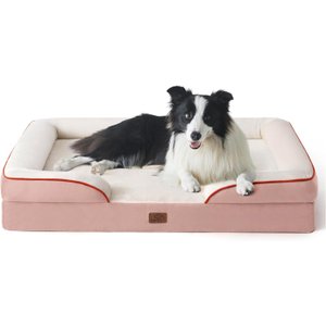 Bedsure Cama Ortopédica para Cães Grandes G Resa e Branca