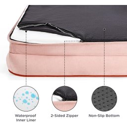 Bedsure Cama Ortopédica para Cães Grandes G Resa e Branca - 4