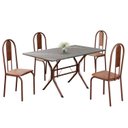 Ver imagem 2 de Conjunto Sala de Jantar Mesa Retangular 120x75cm Tampo Granito Topázio 4 Cadeiras Linda Yescasa