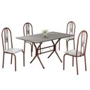 Ver imagem 2 de Conjunto Sala de Jantar Mesa Retangular 120x75cm Tampo Granito Topázio 4 Cadeiras Linda Yescasa