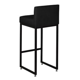 Banqueta Alta para Cozinha Laura Corino Preto Base de Ferro Industrial - 5