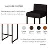 Banqueta Alta para Cozinha Laura Corino Preto Base de Ferro Industrial - 6