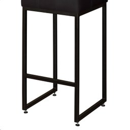 Banqueta Alta para Cozinha Laura Corino Preto Base de Ferro Industrial - 4