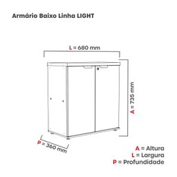 Armário para Escritório Baixo 740x680x360 Abl740pe27 Espresso Móveis - 3