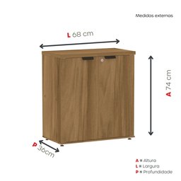 Armário para Escritório Baixo 740x680x360 Abl740pe27 Espresso Móveis - 5