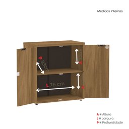Armário para Escritório Baixo 740x680x360 Abl740pe27 Espresso Móveis - 6